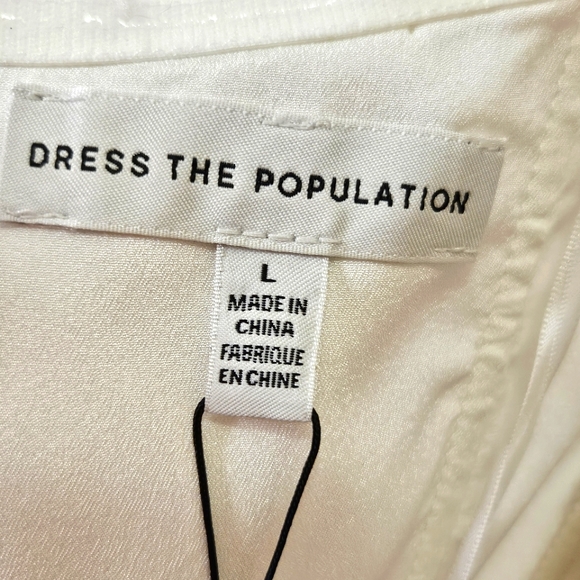 Dress The Population Tara White Gold Embroidered Lace Wedding Dress,Large,NWT - Picture 14 of 16